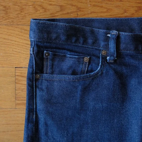 Uniqlo Jeans Men's Slim Straight Dark Wash Denim Cotton Spandex Size 38x34 - Picture 3 of 10